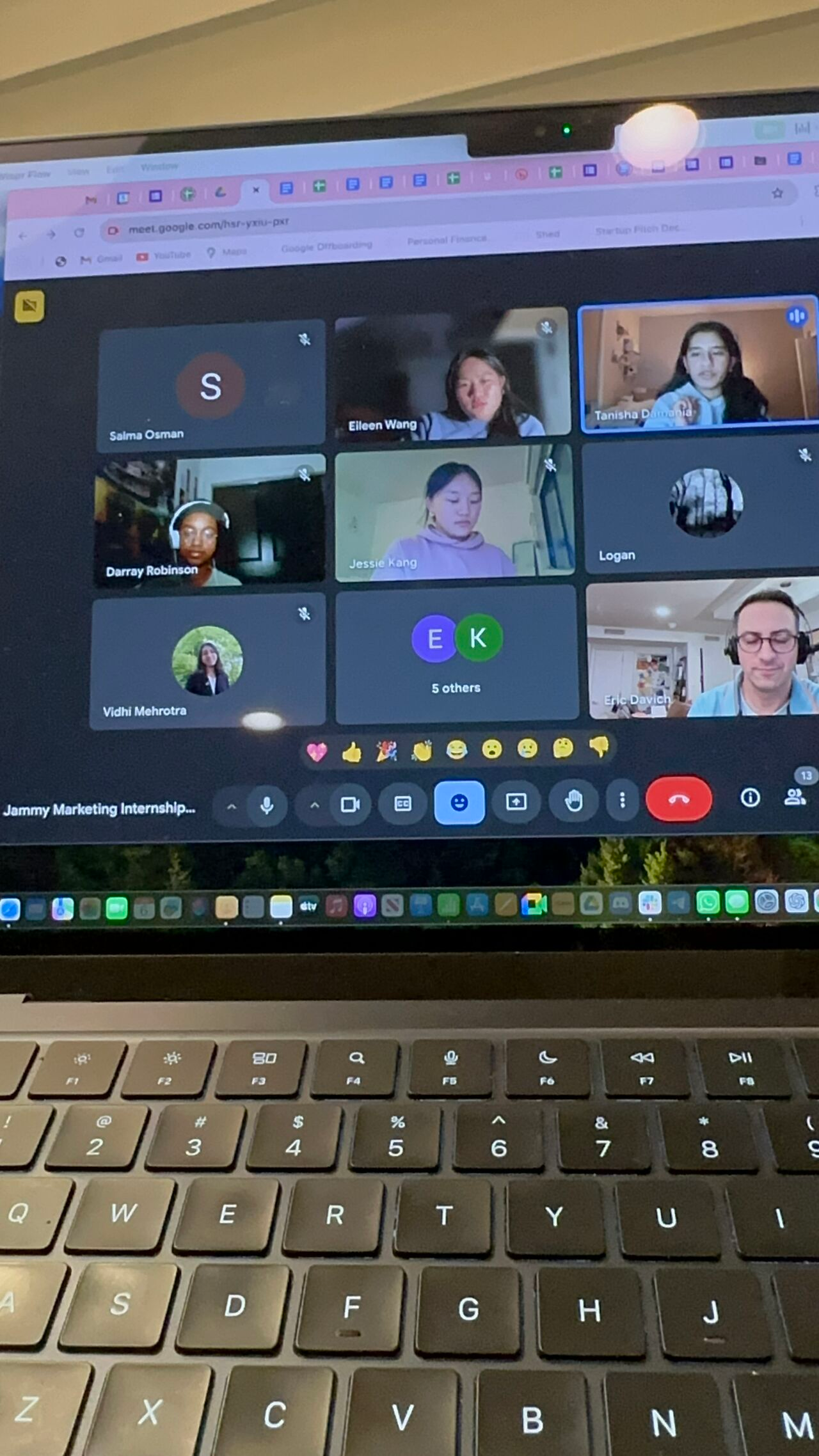 A fellowship group meeting online with a mentor