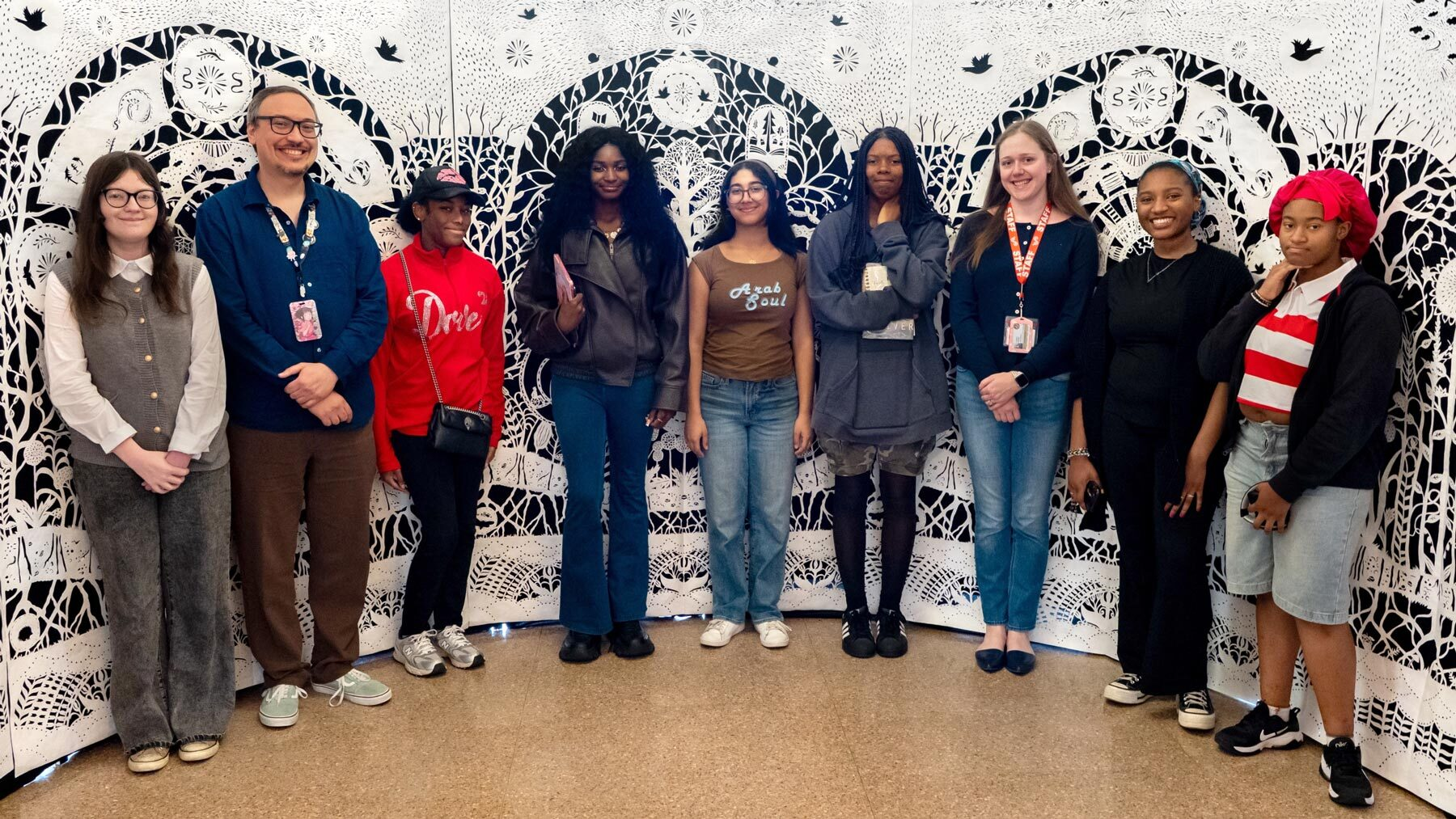 Teen board members and staff gathered at Enoch Pratt Free Library